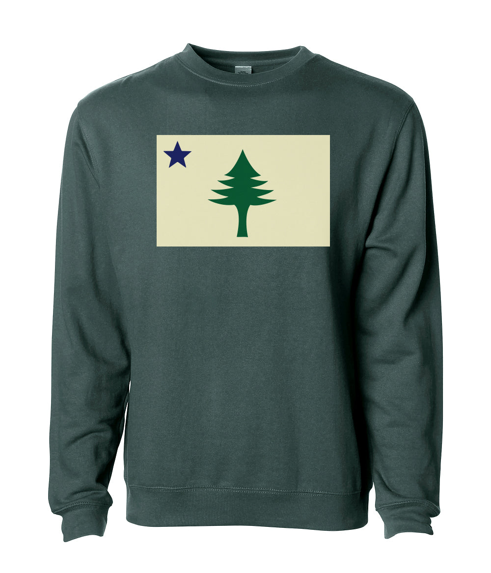 Maine 1901 Pine Tree Flag Crewneck Sweatshirt