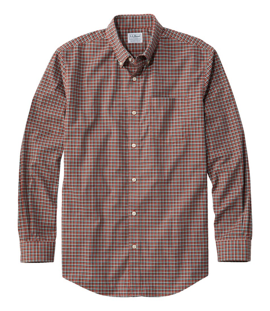 Wrinkle-Free Kennebunk Shirt Long Sleeve Slightly Fitted Check Men's Regular