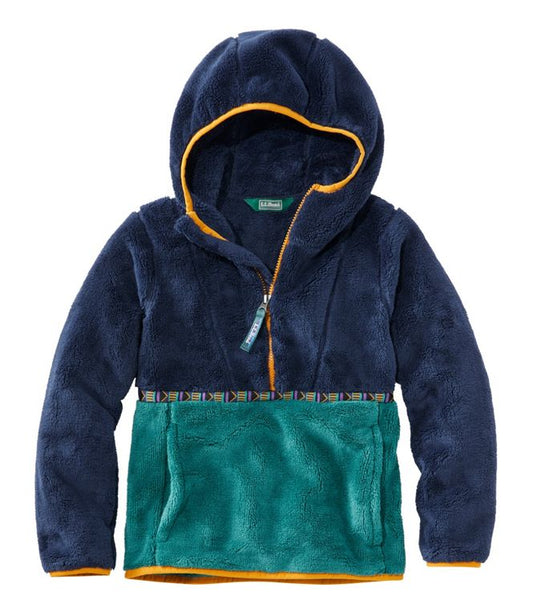 L.L.Bean Hi-Pile Fleece Colorblock Pullover Hood Little Kids'