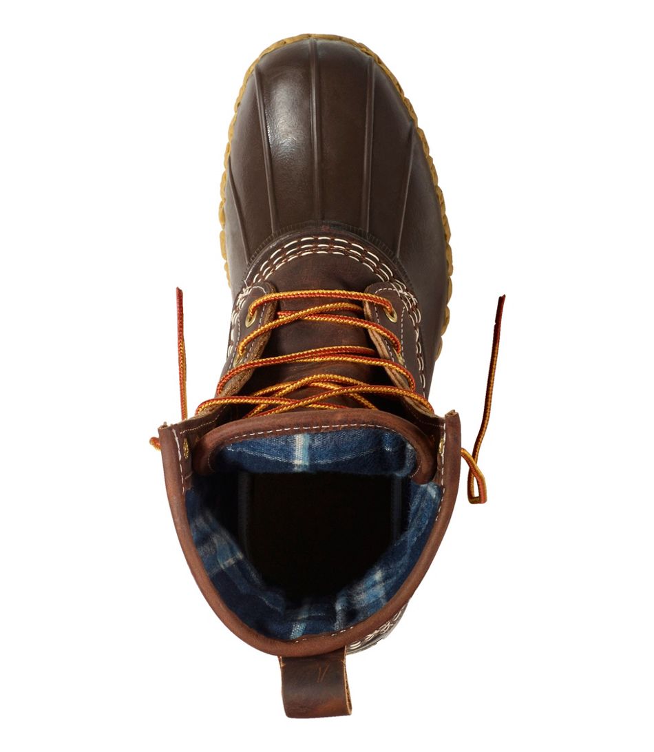 Bean Boot 8" Leather Insulated Flannel Lined Women's