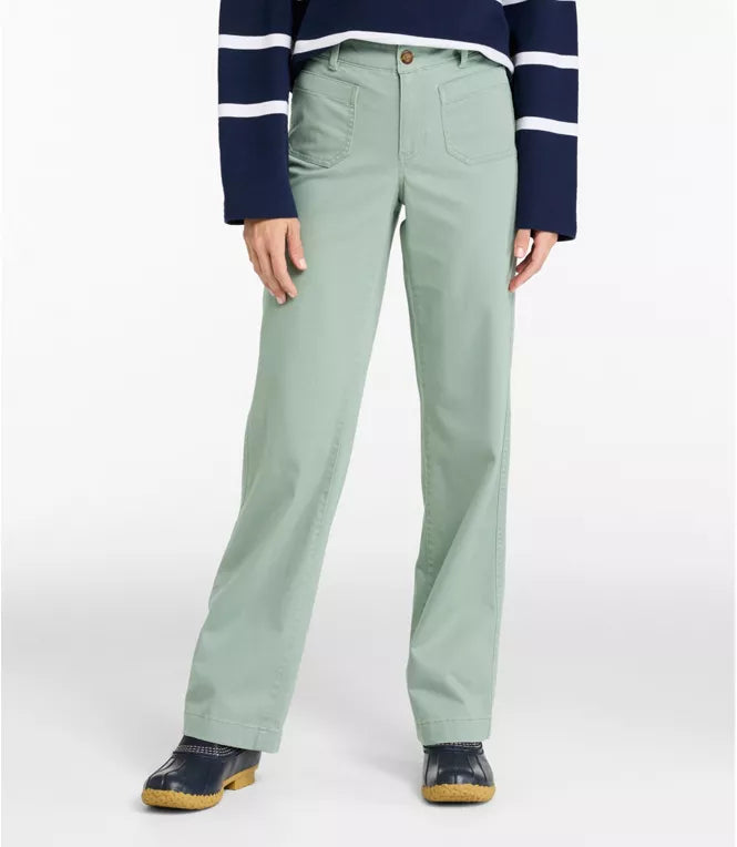 Comfort Stretch Mid Rise Wide Straight Leg Patch Pocket Pant Women's Regular