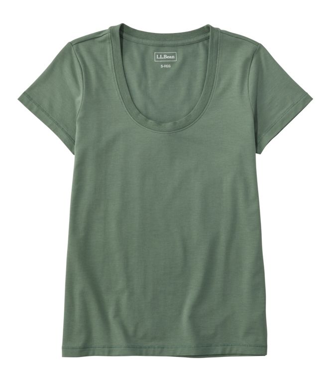 Soft Stretch Supima Tee Scoopneck Short Sleeve Women's Regular