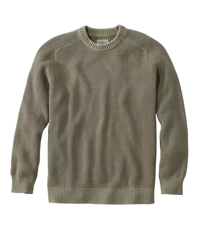 Sunwashed Textured Cotton Sweater Crewneck Men's Regular