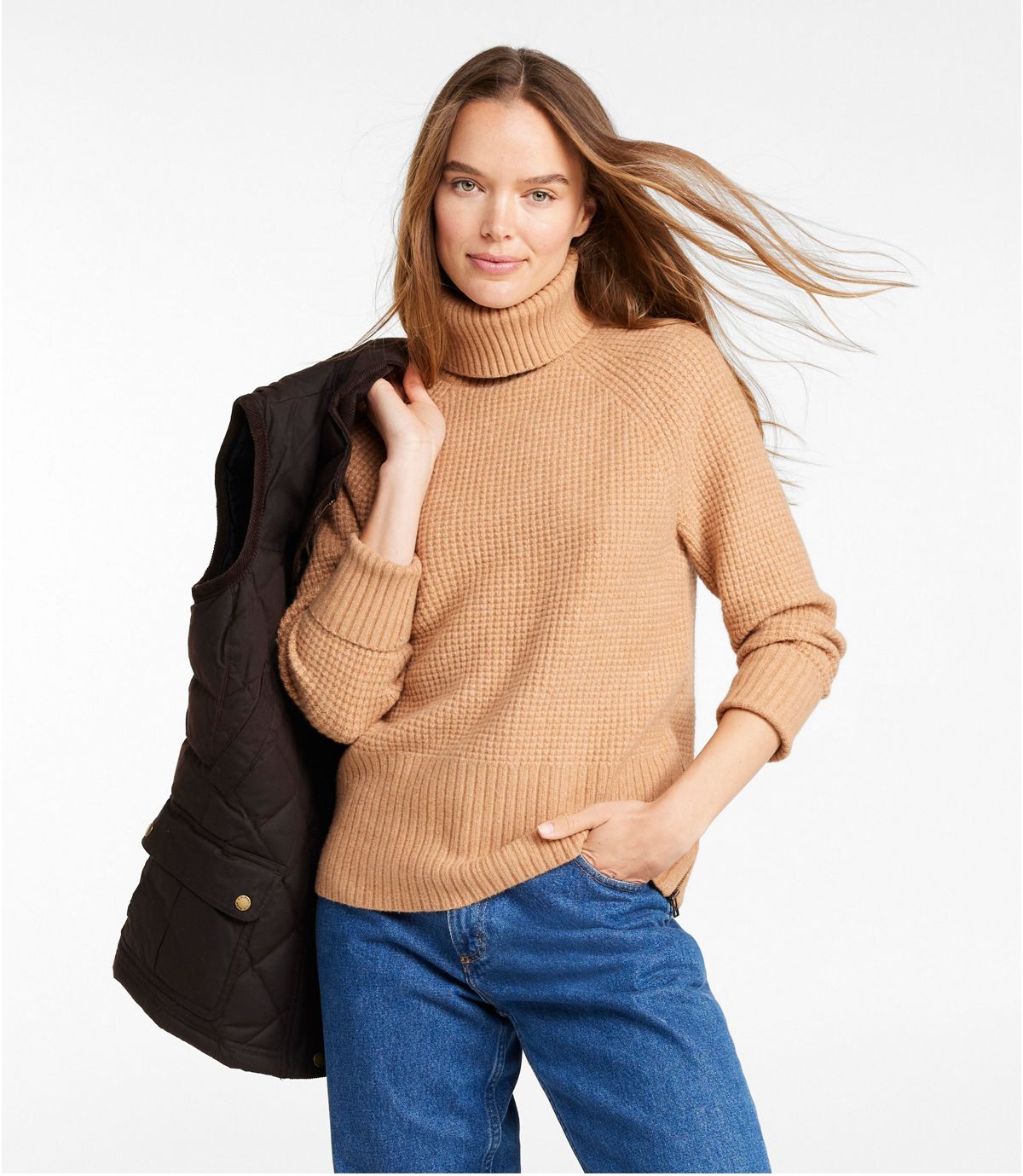 SuperSoft Waffle Turtleneck Sweater Women's Regular