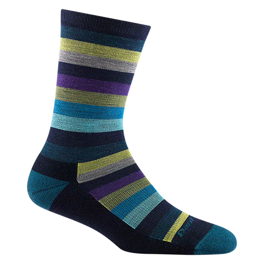 1644 WOMEN'S MYSTIC STRIPE CREW LIGHTWEIGHT WITH CUSHION