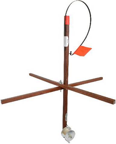 EXPLORER WOOD STICK TIP-UP W/ 200FT METAL SPOOL W/ DRAG W/LINE