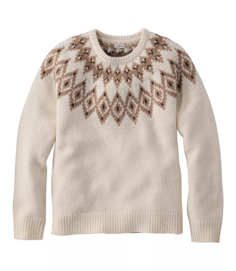 Bean's Classic Ragg Wool Crewneck Fair Isle Sweater Women's Regular