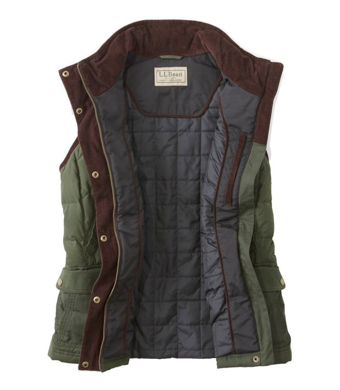 Bean's Upcountry Waxed Cotton Down Vest Women's Regular