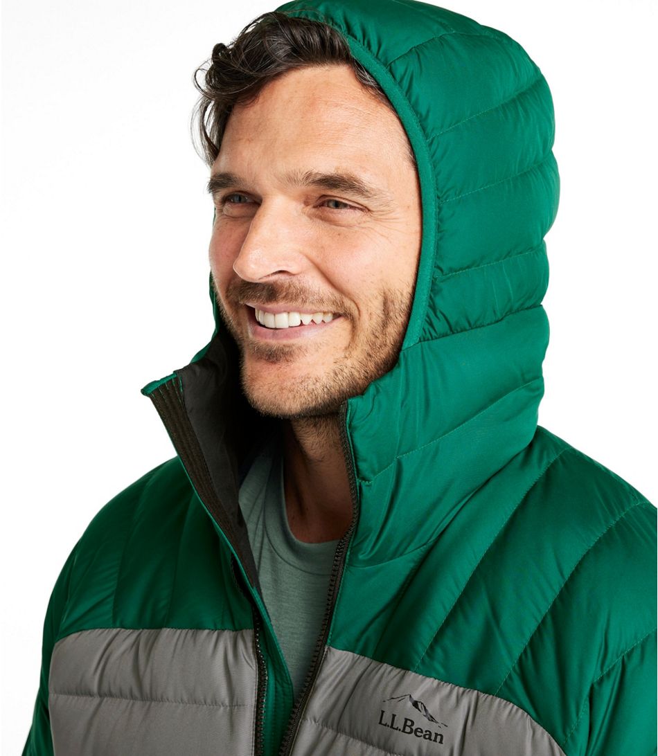 Bean's Down Hooded Jacket Colorblock Men's Regular