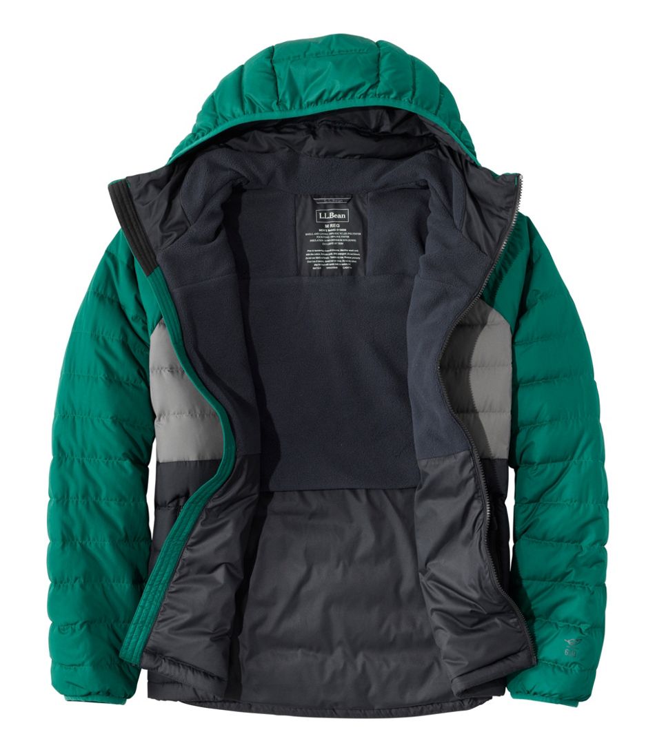 Bean's Down Hooded Jacket Colorblock Men's Regular