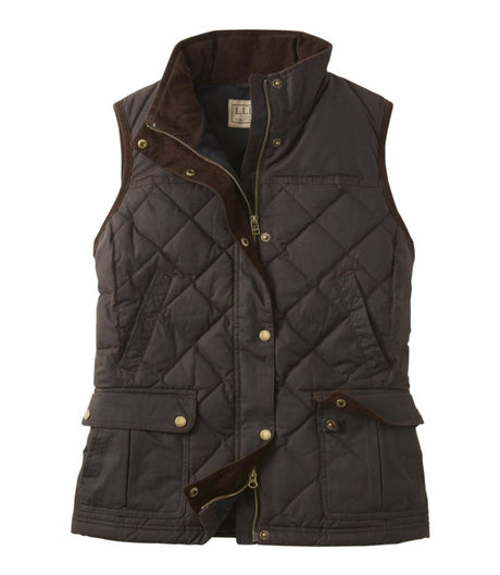 Bean's Upcountry Waxed Cotton Down Vest Women's Regular
