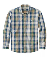 Comfort Stretch Chambray Shirt Long Sleeve Traditional Fit Plaid Men's Regular
