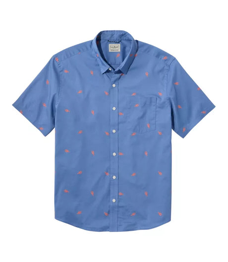 Comfort Stretch Performance Shirt Short Sleeve Slightly Fitted Print Men's Regular
