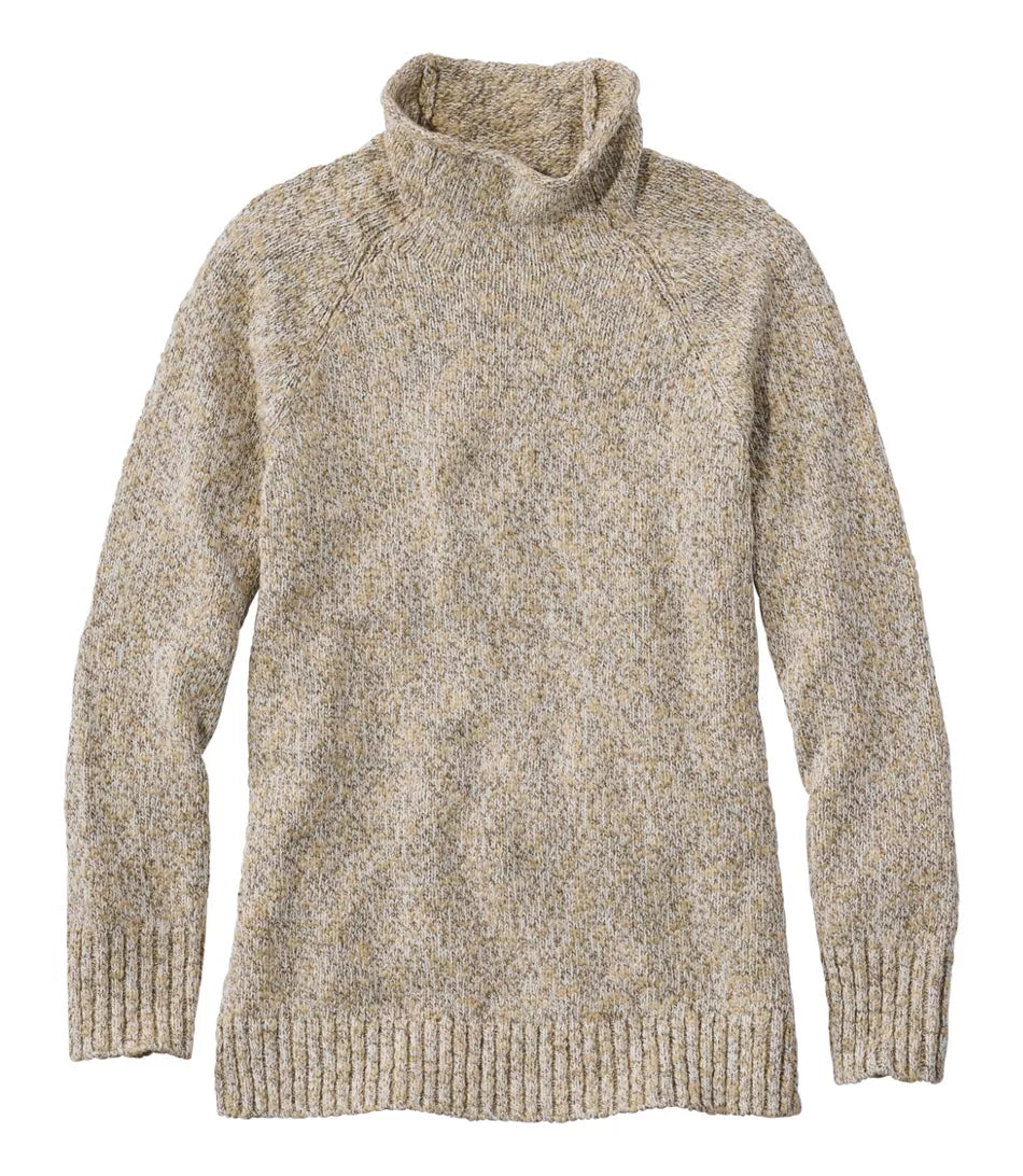 Cotton Ragg Sweaters Funnel Neck Pull Over Women's Regular