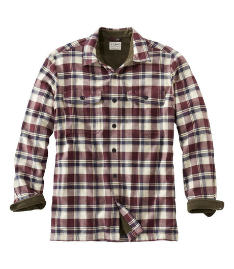 Fleece Lined Flannel Shirt With Pocket Plaid Men's Regular