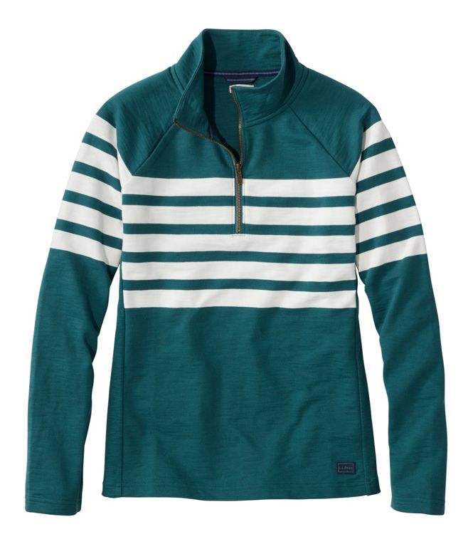 Peaks Island 1/4 Zip Stripe Women's Regular