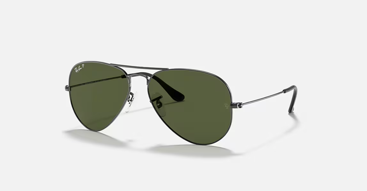 RB3025 Aviator Large Metal W0879 Polished Gunmetal w/ G-15 Green 58-14