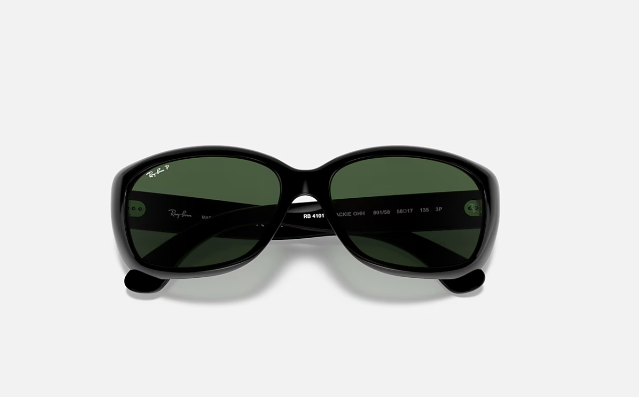 RB4101 Jackie Ohh 601/58  Gloss Black/Polarized Green Classic 58-17