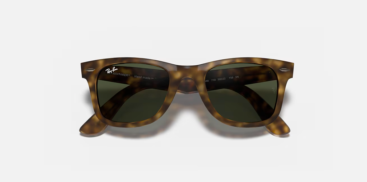 RB4340 Wayfarer Ease 710 Polished Light Havana w/ G-15 Green 50