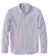Comfort Stretch Performance Shirt Long Sleeve Slightly Fitted Plaid Men's Regular