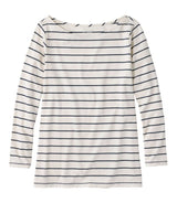 Soft Stretch Supima Tee Boatneck Bracelet Sleeve Stripe Women's Regular