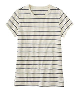 Soft Stretch Supima Tee Crewneck Striped Short Sleeve Women's Regular