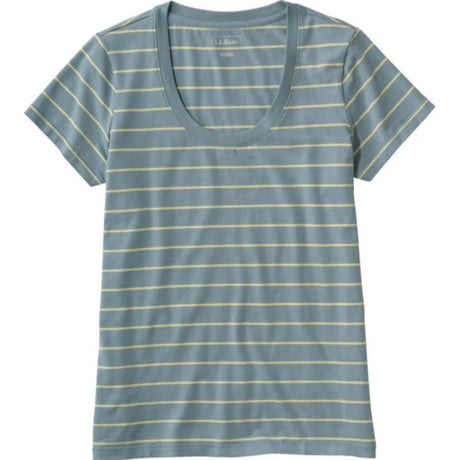 Soft Stretch Supima Tee Scoopneck Short Sleeve Stripe Women's Regular