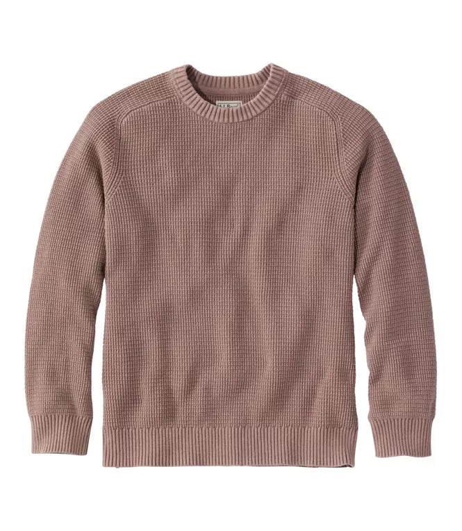 Sunwashed Textured Cotton Sweater Crewneck Men's Regular