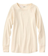 Unshrinkable Mini Waffle Crewneck Tee Long Sleeve Women's Regular