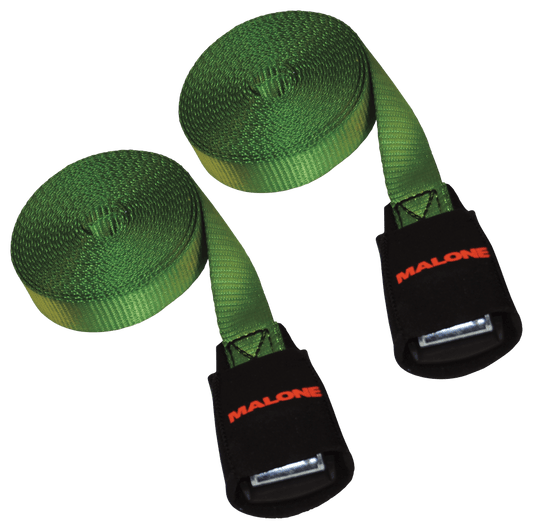 15 Load Strap, Green  Pair  (with foam buckle sleeve)