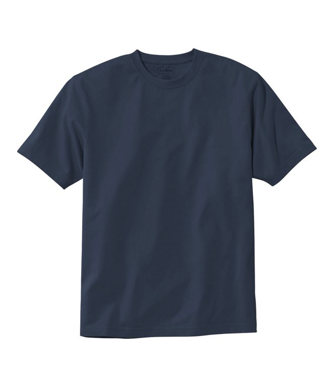 L.L.Bean Carefree Unshrinkable T Shirt Without Pocket Long Sleeve Men's Regular Delta Blue / S