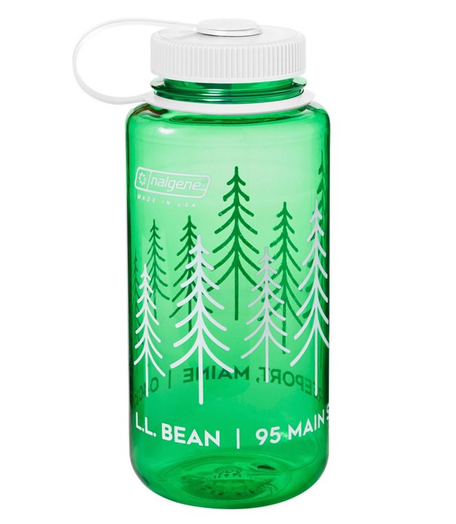 Nalgene Sustain Water Bottle 32 Ounce Wide Mouth With L.L.Bean Print Blue/Hit The Trail