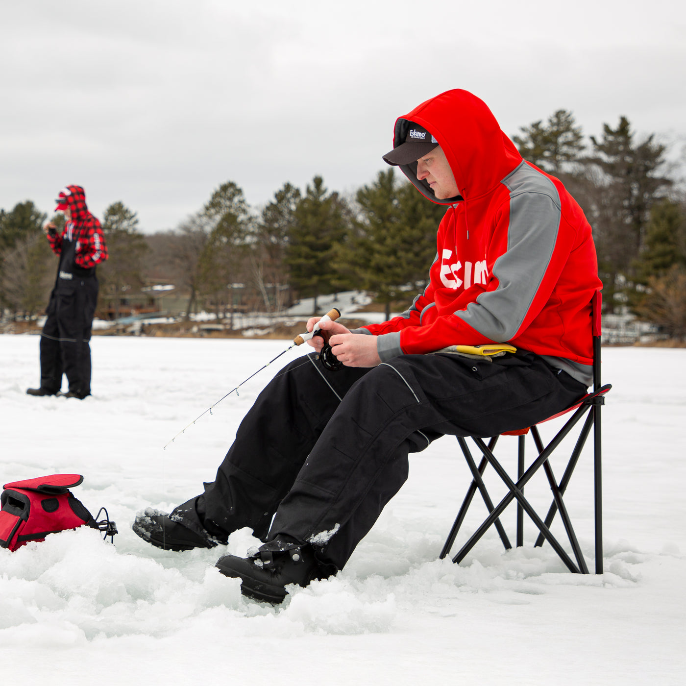 Folding ice clearance fishing chair